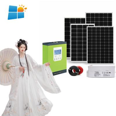 China Hot Selling Home Solar Power System Kit 220V 1KW 3KW 5KW Solar Power Portable Enerey System With Battery for sale