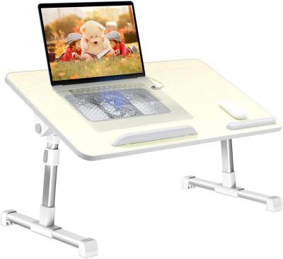 China Hot Selling High Quality 5 Angle Height Adjustable Foldable Laptop With Height Adjustable Bed Laptop Desk With Fan for sale