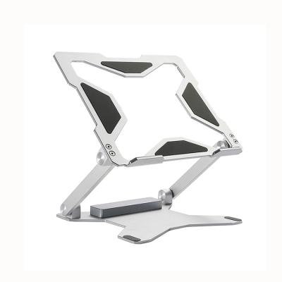 China Foldable and Rising Newly Ergonomically Designed Adjustable Folding Aluminum Laptop Stand for sale