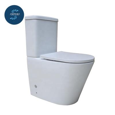 China Double-Flow Rimless Watermark WELS Certificated Chaozhou Ceramic Toilet Slim Seat Toilet Suites For Sale for sale