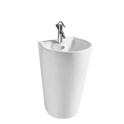 China Wholesale Best Price Modern European Design Unique One Piece Pedestal Wash Basin for sale