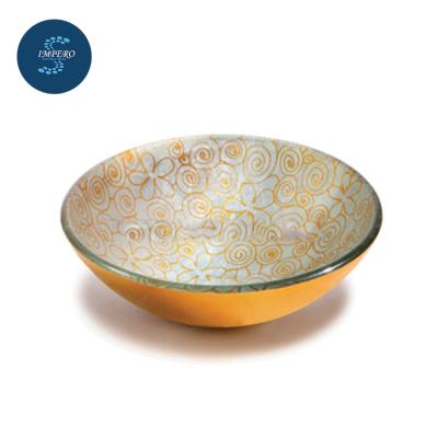 China Modern Hand Painted Glass Sink Bowl Bathroom Modern Wash Basin for sale