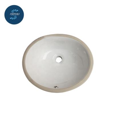 China Clean Sanitary Ware Porcelain Supplier White Glazed Under Counter Ceramic Wash Basin for sale