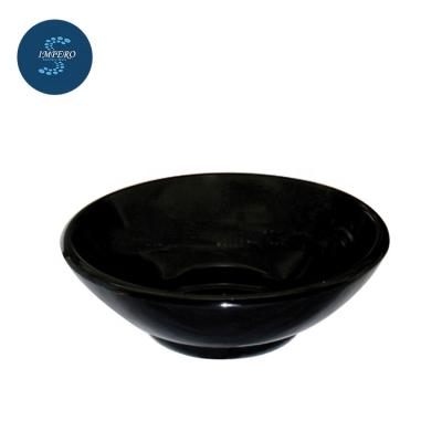 China Modern Round High Grade Black Pedestal Tempered Glass Basin Vessel Sink for sale