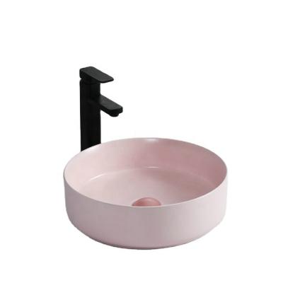 China China Bathroom Basin Factory Direct Sales Modern Ceramic Ellipse Basin Countertops Sinks Pink Basin Bathroom Sink for sale