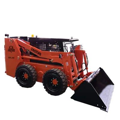 China Factory FASTVO SPL-85 Extreme Low Skid Steer Loader With Sweeper For Shipyard Or Clean Narrow Space for sale