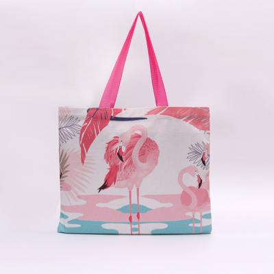 China Custom High Quality Handled Logo Cotton Canvas Tote Shopping Bag for sale