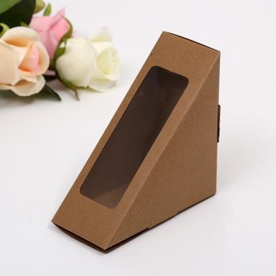 China Recyclable Custom Printed Kraft Paper Food Packaging Box For Sandwich With Visible PVC Clear Window for sale