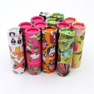 China Cosmetics wholesale custom printing eco - friendly paper push lipstick tube for lipbalm for sale