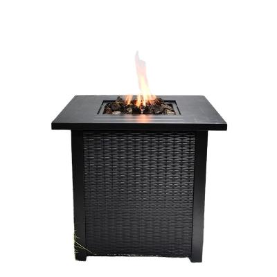 China Manufacturer 2022 Outdoor Pit Table Set Fir Pit Fire Pit Table Gas Rattan Fireplace Patio Fire Outdoor Pit Rectangle Fire Pit Amazon Top Seller for sale