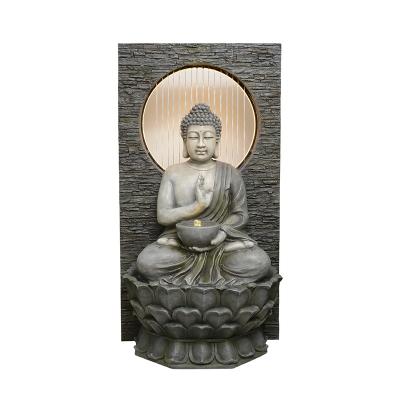 China Large Modern Outdoor Fountain Buddha Shape Waterfall Resin Water Fountain Outdoor Fountain for sale