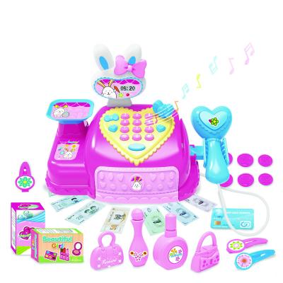 China Lights Pink Pretend Playset Money Cash Register For Small Business Kids Toys Girls 4 Year Old for sale