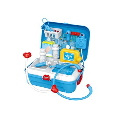 China 17PCS Plastic Doctor Toy Pretend Play Baby Care Tool Kit - Plastic Backpack Box for sale