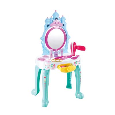 China Lovely Music Castle Light and Dresser Pretend Play Girl Makeup Set Toy with Light and Music Use 5*AA Batteries for sale