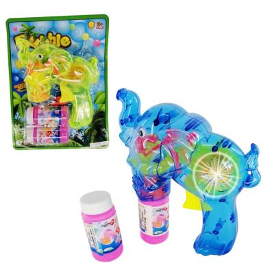 China Wind up with light up light bubble blaster machine transparent elephant bubble gun shooter bubble blaster for kids parties with light up light up toys bubble water for sale