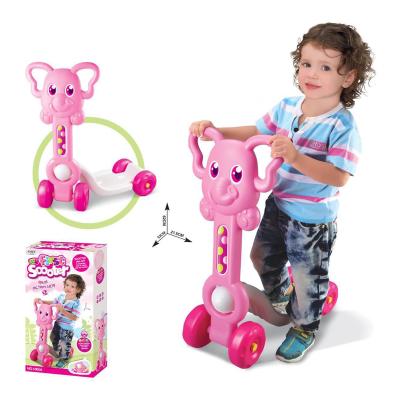 China Kid Friendly Plastic 4 Wheel Cartoon Elephant Kick Scooter For Kids Ages 3-6 Toddler Toys for sale