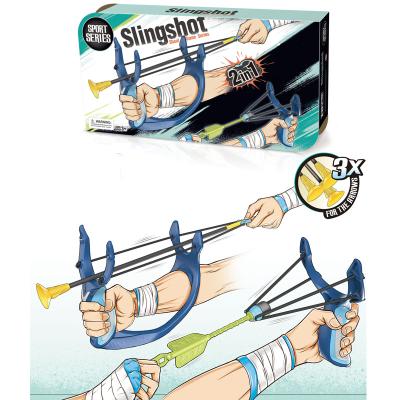 China ABS Play Sling Shooting Toys With 3 Suction Cup Arrows Slingshot Bow Catapult Outdoor Sport Game Toys for sale