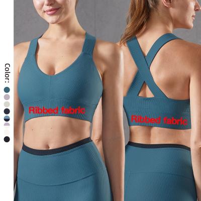 China Custom high quality private custom high print sports bra breathable cross back yoga sports bra for sale