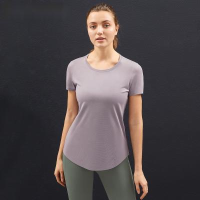 China Breathable Women's Custom Made Sports T-shirt Gym Logo Ladies High Quality Yoga T-shirt for sale