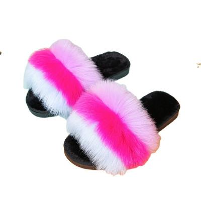 China New Color Long Striped Children's Cotton Slippers Online Shopping Popular Hair Manufacturers' Cushioning for sale