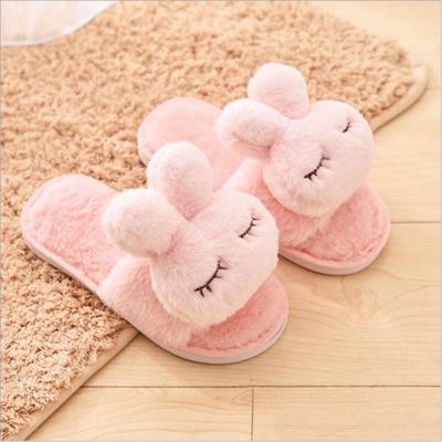 China China Wholesale Custom Top Cushioning Selling Cute Parent-child Rabbit Plush Cotton Shoes for sale