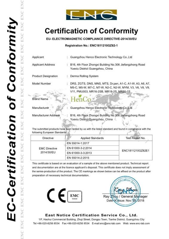 CE - Guangzhou Henco Electronic Technology Co., Ltd.