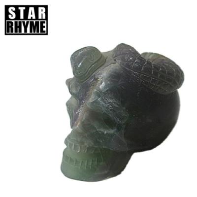 China China 8cm High Quality Fluorite Snake and Affordable Skulls Carvings Crystal Healing Crystal Stones for sale