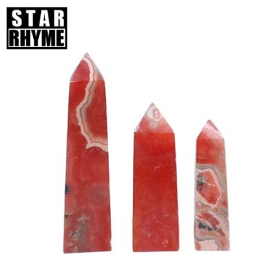 China Rare Natural Crystal Crystal Decorative Tower Crafts Rhodochrosite China Gemstone Wholesale Price for sale