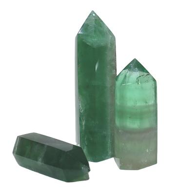 China China Wholesale Natural High Quality Natural Crystal Stone Healing Green Fluorite Point For Crystal Decor for sale