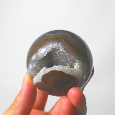 China Wholesale Natural Agate Spheres China Geode Ball Home Decor Healing Crystal Open Smile Stones for sale