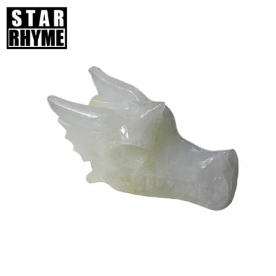 China High Quality China Jade Dragon Healing Crystals White Stones Decorations 20cm Crystal Carvings for sale