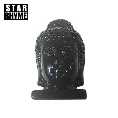 China China Zen Ornaments Obsidian Carving Amazing Buddha Head Workmanship Fine for sale