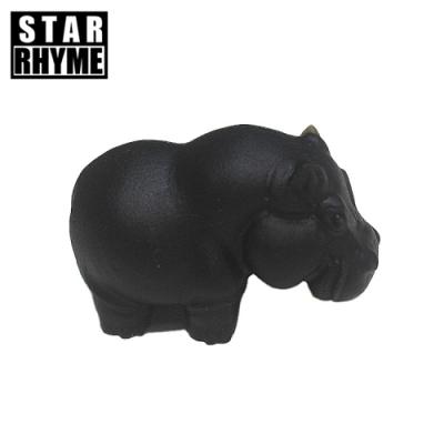 China China top grade obsidian carving 6cm beautiful crystal crafts hippo family ornaments price concessions for sale