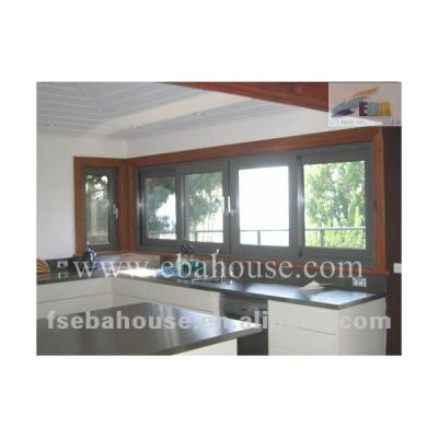 China Thermal break sliding window aluminum foil window with 4 panel small kitchen sliding window AS2047 for sale