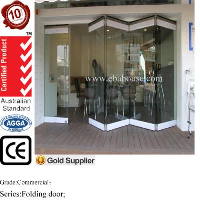 China Beautiful& Durable Frameless Glass Base Track Glass Door Design Large Entry Door Folding Door for sale