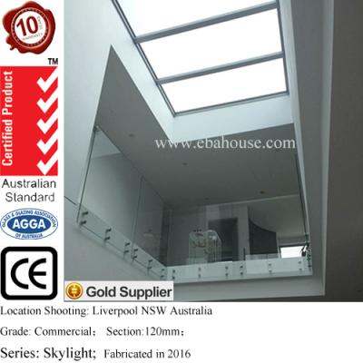 China Thermal Break Double Glazed Windows AS2047 Glass Roof Window Design Skylight Overhead Window Curtains for sale