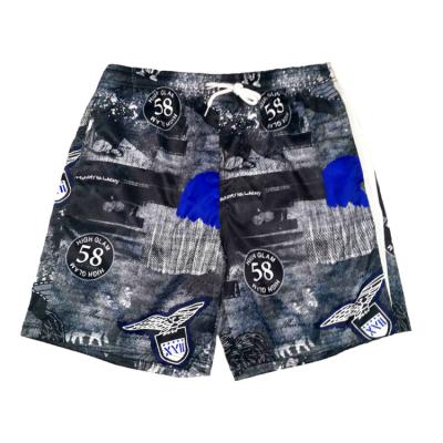 China Fashion Memory Stripe Graffiti Comfortable Men's Breathable Loose Boardshorts Cloth Breathable for sale