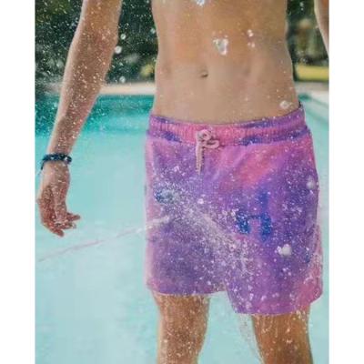 China Custom Sustainable Discoloration Sensitive Color Changing Water Temperature Men's Shorts With Mesh for sale