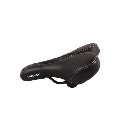 China Comfortable Soft Green Material Manufacturing Waterproof Hollow Bicycle Saddle Ventilation Black Skin Foam Lining ROHS Saddle for sale