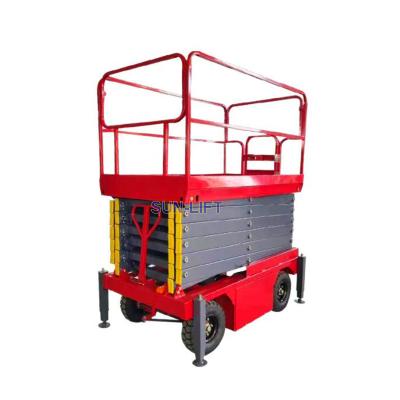 China Hotels Tow Behind Mobile Electric Vertical Scissor Lift Manual Hydraulic Platform Scissor Lift Platform Mobile for sale