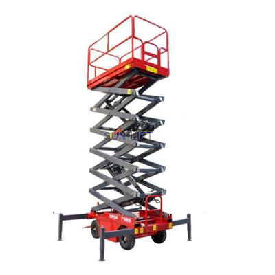 China Small Hotels Outdoor 10m 4m 6m 8m Tow Behind Lift Mobile Electric Man Lift Platform Hydraulic Scissor Lift for sale