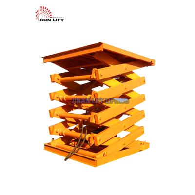 China Load Cargo in Workshop Warehouse China Factory 2ton 3ton 5ton 10ton Electric Stationary Hydraulic Scissor Lift Table Warehouse Scissor Cargo Lift for sale