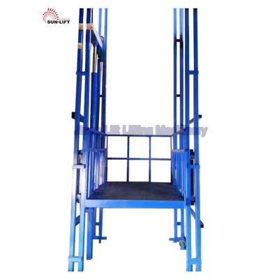 China Small Factory Guide Hotels Factory Guide Rail Wall Mount Warehouse Elevator Hydraulic Ladder Lift Goods Chain Block Vertical Freight Elevator for sale