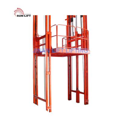 China Hotels 3Ton 5 Ton Industrial Cheap Small Guide Hydraulic Fixed Rail Cargo Lift Cargo Lift For Warehouse With CE for sale