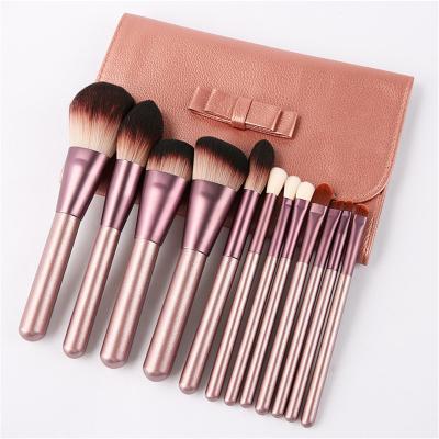 China Angular Blush Wholesale 12 Pcs Make Up Natural Hair Matte Handle Makeup Brush Set Brushes Goat Hair With Private Label for sale