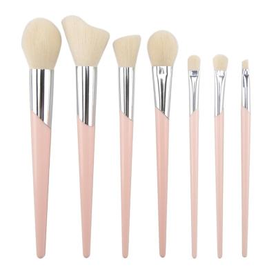 China Angular Blush Foundation Powder Blend Eyebrow Eyeliner Makeup Brush Set Wool Nano Fiber Synthetic Hair Set Brushes for sale