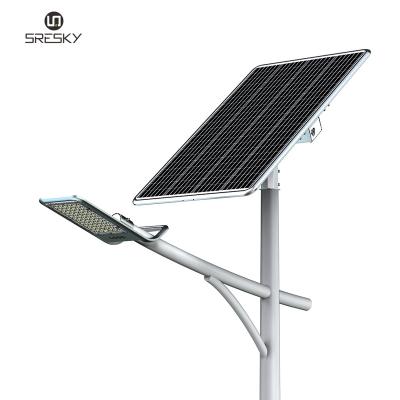 China SRESKY ROAD New Product 80W 100W Solar Street Light Separate Led Technology IP65 Outdoor Waterproof Black Lamp for sale