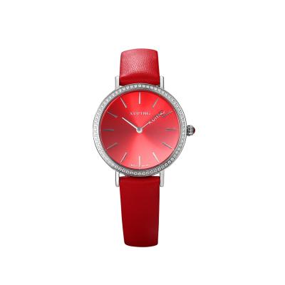 China Fashion Women's Stainless Steel Water Resistant Leather Back Lady Wrist Watch-6 Xuping for sale