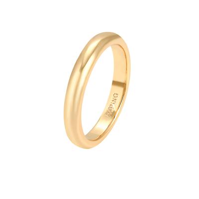 China 16123 CLASSIC Xuping 3mm Dubai Gold Color Plated Unisex Simple Ring Jewelry for sale