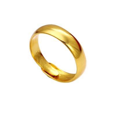 China CLASSIC 24k Gold Plated Jewelry Simple Design Ring Women Unisex Adjustable Wedding Ring for sale